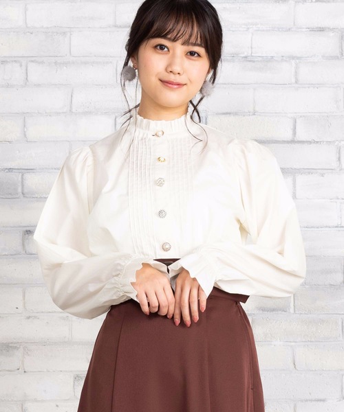 WEGO（ウィゴー）の「WEGO/アソートボタンブラウス（シャツ/ブラウス・レディース・ダークブラウン/ピンク/アイボリー/ブラウン系その他2/ブラック・FREE）」の2枚目の写真