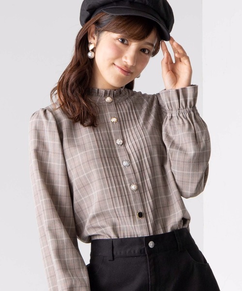 WEGO（ウィゴー）の「WEGO/アソートボタンブラウス（シャツ/ブラウス・レディース・ダークブラウン/ピンク/アイボリー/ブラウン系その他2/ブラック・FREE）」の4枚目の写真