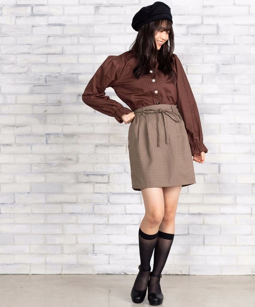 WEGO（ウィゴー）の「WEGO/アソートボタンブラウス（シャツ/ブラウス・レディース・ダークブラウン/ピンク/アイボリー/ブラウン系その他2/ブラック・FREE）」の10枚目の写真