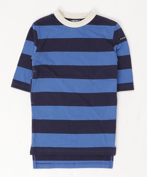 RUGGEDWORKS(ラゲッドワークス)の「【親子お揃い】ガールズ太ボーダークルーネック天竺ワンピース(ワンピース・キッズ・ブラウン/ブルー・110cm/100cm/120cm/130cm/140cm/90㎝/150cm)」の8枚目の写真