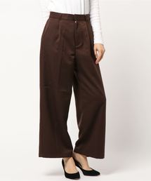 ツイルバックボタンワイドパンツ