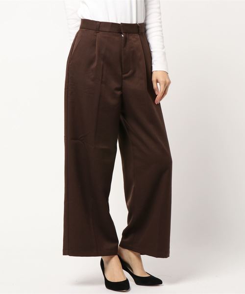 STYLEBLOCK（スタイルブロック）の「ツイルバックボタンワイドパンツ（その他パンツ・レディース・ブラック/ベージュ/ブラウン/カーキ・M）」の3枚目の写真