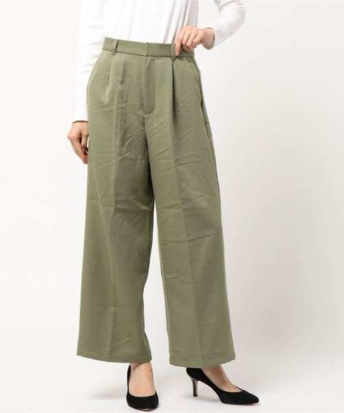 STYLEBLOCK（スタイルブロック）の「ツイルバックボタンワイドパンツ（その他パンツ・レディース・ブラック/ベージュ/ブラウン/カーキ・M）」の4枚目の写真