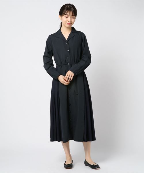 セール ワンピース ワンピース サイドプリーツ開襟ワンピース ワンピース Rps アールピーエス のファッション