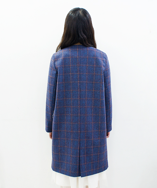 CIAOPANIC（チャオパニック）の「【Ciaopanic】チェック柄ノーカラーコート（ノーカラージャケット・レディース・グレー/ブルー・FREE）」の10枚目の写真