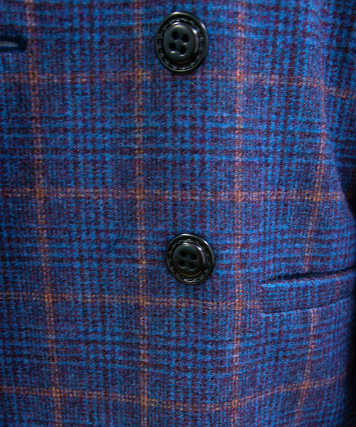 CIAOPANIC（チャオパニック）の「【Ciaopanic】チェック柄ノーカラーコート（ノーカラージャケット・レディース・グレー/ブルー・FREE）」の5枚目の写真