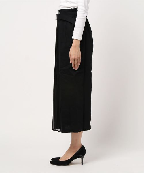 STYLEBLOCK（スタイルブロック）の「ツイル×シフォンプリーツ切替スカート（スカート・レディース・ライトベージュ/ブラック・M）」の3枚目の写真