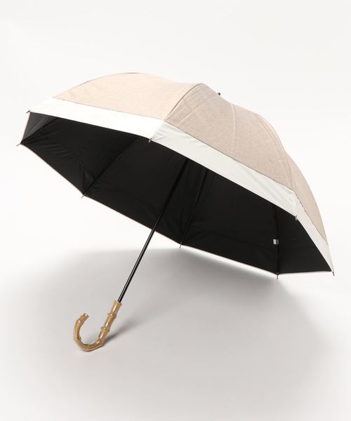 macocca(マコッカ)の「完全遮光晴雨兼用 ショート傘 ダンガリー無地切替(長傘・レディース・ベージュ/ネイビー/グレー/ピンク/ブルー・FREE)」の7枚目の写真