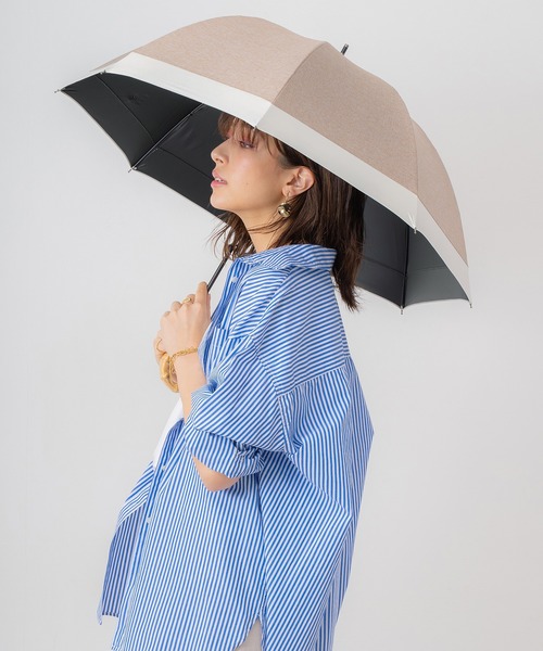 macocca(マコッカ)の「完全遮光晴雨兼用 ショート傘 ダンガリー無地切替(長傘・レディース・ベージュ/ネイビー/グレー/ピンク/ブルー・FREE)」の20枚目の写真