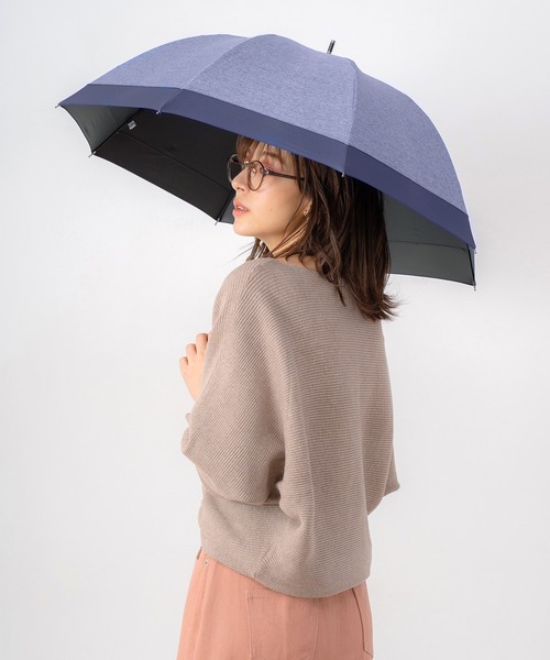 macocca(マコッカ)の「完全遮光晴雨兼用 ショート傘 ダンガリー無地切替(長傘・レディース・ベージュ/ネイビー/グレー/ピンク/ブルー・FREE)」の21枚目の写真