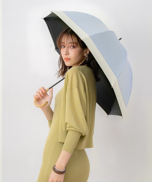 macocca(マコッカ)の「完全遮光晴雨兼用 ショート傘 ダンガリー無地切替(長傘・レディース・ベージュ/ネイビー/グレー/ピンク/ブルー・FREE)」の22枚目の写真