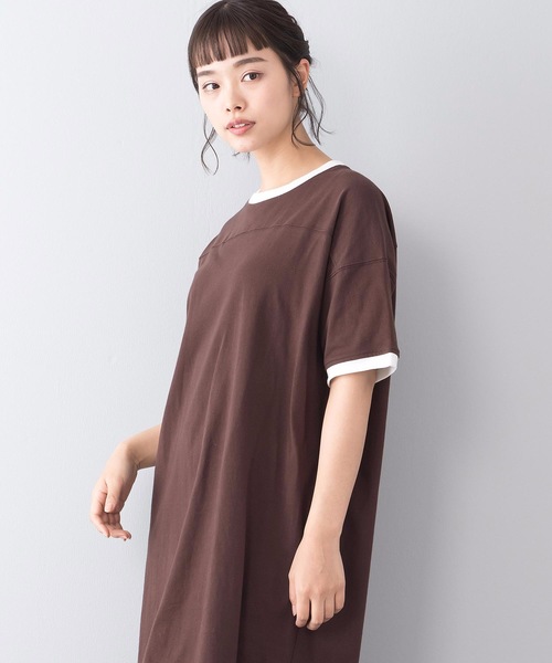 OUTDOOR PRODUCTS(アウトドアプロダクツ)の「リンガーワンピース(ワンピース・レディース・ホワイト/チャコールグレー/ブラウン・MEDIUM/LARGE)」の10枚目の写真