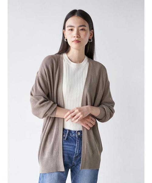 AMERICAN HOLIC（アメリカンホリック）の「片畦ニットニュアンスカーディガン＊（カーディガン/ボレロ・レディース・ブラック/ネイビー/ブラウン/アイボリー/モカ・MEDIUM/LARGE）」の17枚目の写真