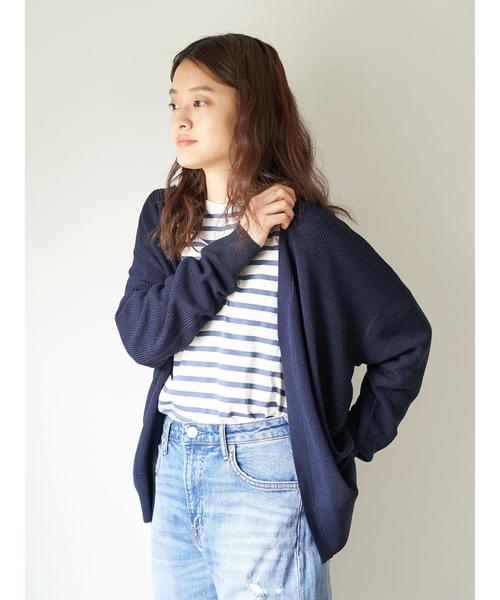 AMERICAN HOLIC（アメリカンホリック）の「片畦ニットニュアンスカーディガン＊（カーディガン/ボレロ・レディース・ブラック/ネイビー/ブラウン/アイボリー/モカ・MEDIUM/LARGE）」の22枚目の写真