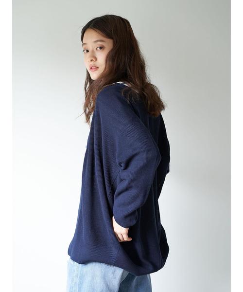 AMERICAN HOLIC（アメリカンホリック）の「片畦ニットニュアンスカーディガン＊（カーディガン/ボレロ・レディース・ブラック/ネイビー/ブラウン/アイボリー/モカ・MEDIUM/LARGE）」の21枚目の写真