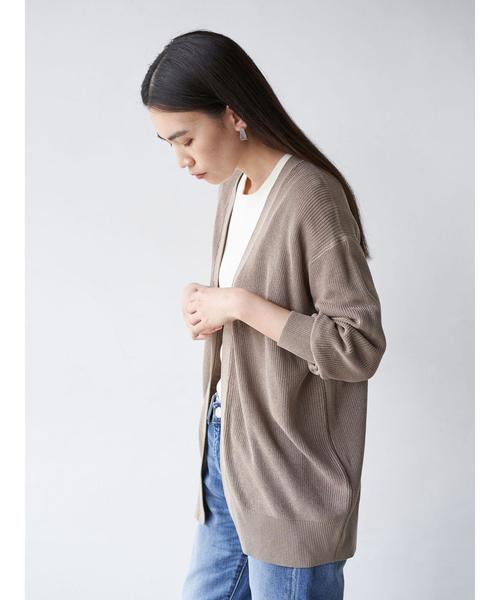 AMERICAN HOLIC（アメリカンホリック）の「片畦ニットニュアンスカーディガン＊（カーディガン/ボレロ・レディース・ブラック/ネイビー/ブラウン/アイボリー/モカ・MEDIUM/LARGE）」の16枚目の写真