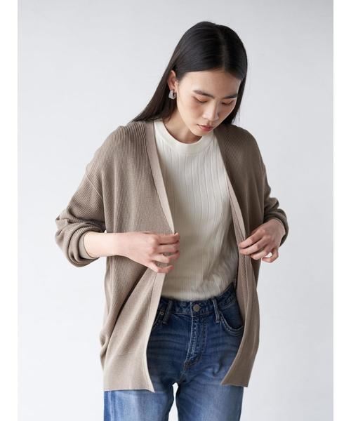 AMERICAN HOLIC（アメリカンホリック）の「片畦ニットニュアンスカーディガン＊（カーディガン/ボレロ・レディース・ブラック/ネイビー/ブラウン/アイボリー/モカ・MEDIUM/LARGE）」の15枚目の写真