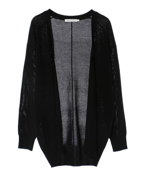 AMERICAN HOLIC（アメリカンホリック）の「片畦ニットニュアンスカーディガン＊（カーディガン/ボレロ・レディース・ブラック/ネイビー/ブラウン/アイボリー/モカ・MEDIUM/LARGE）」の9枚目の写真