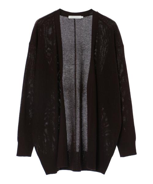 AMERICAN HOLIC（アメリカンホリック）の「片畦ニットニュアンスカーディガン＊（カーディガン/ボレロ・レディース・ブラック/ネイビー/ブラウン/アイボリー/モカ・MEDIUM/LARGE）」の7枚目の写真