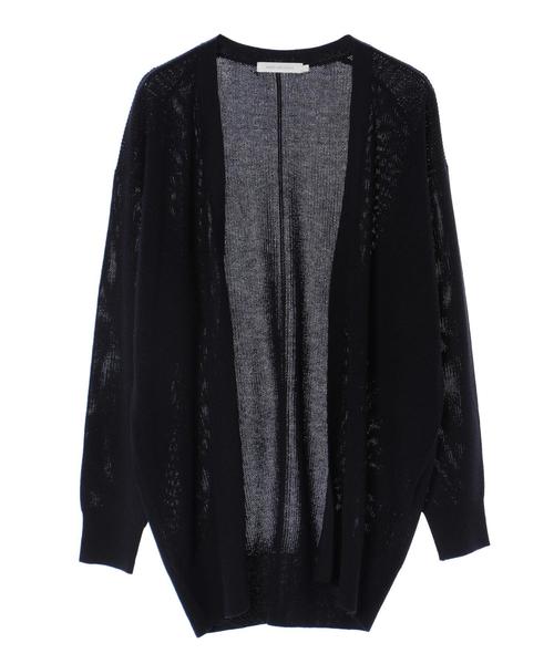 AMERICAN HOLIC（アメリカンホリック）の「片畦ニットニュアンスカーディガン＊（カーディガン/ボレロ・レディース・ブラック/ネイビー/ブラウン/アイボリー/モカ・MEDIUM/LARGE）」の6枚目の写真