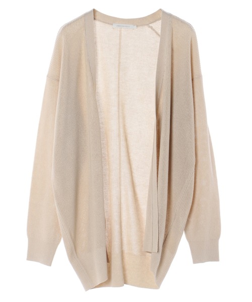 AMERICAN HOLIC（アメリカンホリック）の「片畦ニットニュアンスカーディガン＊（カーディガン/ボレロ・レディース・ブラック/ネイビー/ブラウン/アイボリー/モカ・MEDIUM/LARGE）」の2枚目の写真