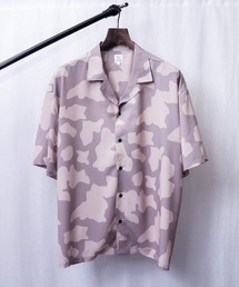 フラミンゴパターン/COWパターン オープンカラーシャツ