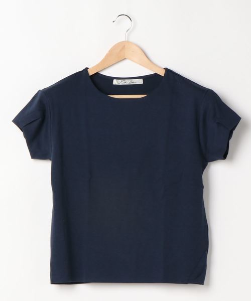KOBE LETTUCE(コウベレタス)の「前身二重袖タックカットソートップス(Tシャツ/カットソー・レディース・オフホワイト/オレンジ/グレイッシュベージュ/イエロー系その他/ネイビー/ブラック・FREE)」の5枚目の写真