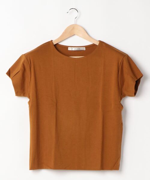 KOBE LETTUCE(コウベレタス)の「前身二重袖タックカットソートップス(Tシャツ/カットソー・レディース・オフホワイト/オレンジ/グレイッシュベージュ/イエロー系その他/ネイビー/ブラック・FREE)」の1枚目の写真