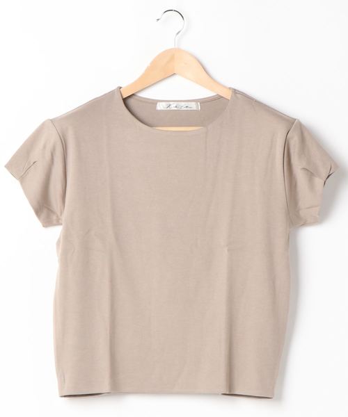 KOBE LETTUCE(コウベレタス)の「前身二重袖タックカットソートップス(Tシャツ/カットソー・レディース・オフホワイト/オレンジ/グレイッシュベージュ/イエロー系その他/ネイビー/ブラック・FREE)」の4枚目の写真