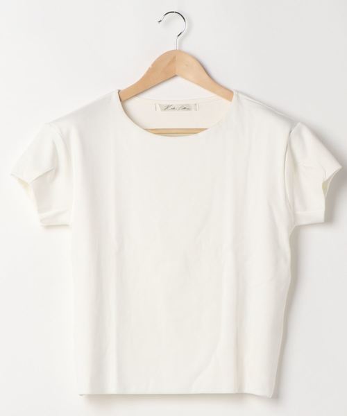 KOBE LETTUCE(コウベレタス)の「前身二重袖タックカットソートップス(Tシャツ/カットソー・レディース・オフホワイト/オレンジ/グレイッシュベージュ/イエロー系その他/ネイビー/ブラック・FREE)」の14枚目の写真