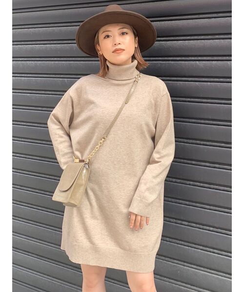 MURUA（ムルーア）の「スラッシュミニニットワンピース（ワンピース・レディース・ブラック/モカ/アイボリー・FREE）」の9枚目の写真