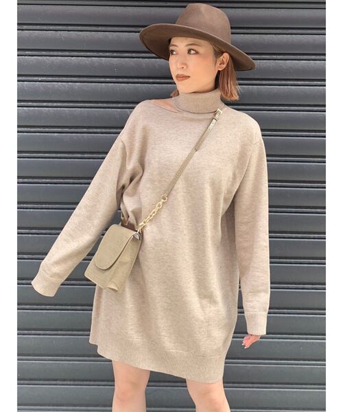 MURUA（ムルーア）の「スラッシュミニニットワンピース（ワンピース・レディース・ブラック/モカ/アイボリー・FREE）」の10枚目の写真