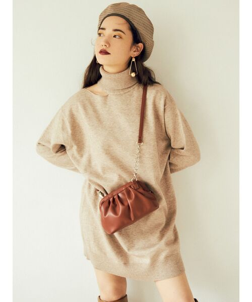 MURUA（ムルーア）の「スラッシュミニニットワンピース（ワンピース・レディース・ブラック/モカ/アイボリー・FREE）」の16枚目の写真