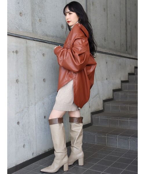 MURUA（ムルーア）の「スラッシュミニニットワンピース（ワンピース・レディース・ブラック/モカ/アイボリー・FREE）」の19枚目の写真