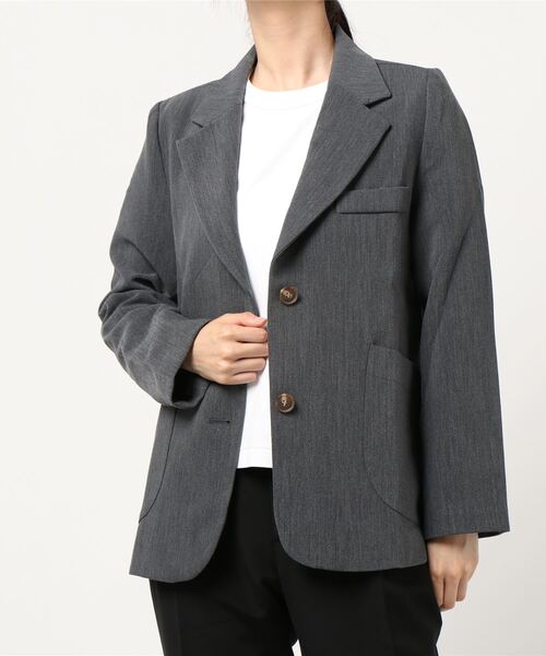 KOBE LETTUCE(コウベレタス)の「マーブルボタンテーラードジャケット(テーラードジャケット・レディース・ブラウン系その他/ブルー系その他/チャコール・FREE)」の1枚目の写真