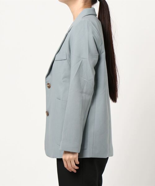 KOBE LETTUCE(コウベレタス)の「マーブルボタンテーラードジャケット(テーラードジャケット・レディース・ブラウン系その他/ブルー系その他/チャコール・FREE)」の4枚目の写真