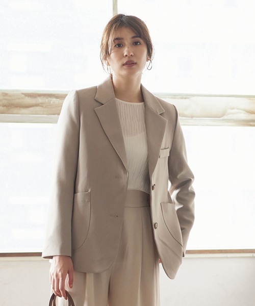 KOBE LETTUCE(コウベレタス)の「マーブルボタンテーラードジャケット(テーラードジャケット・レディース・ブラウン系その他/ブルー系その他/チャコール・FREE)」の2枚目の写真