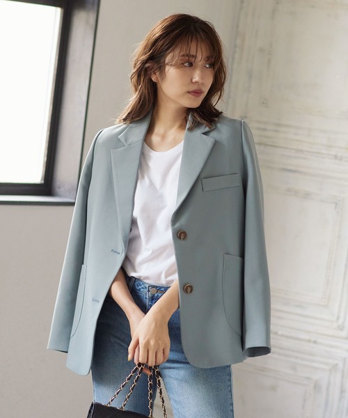 KOBE LETTUCE(コウベレタス)の「マーブルボタンテーラードジャケット(テーラードジャケット・レディース・ブラウン系その他/ブルー系その他/チャコール・FREE)」の11枚目の写真