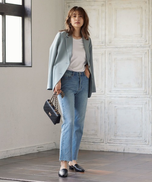 KOBE LETTUCE(コウベレタス)の「マーブルボタンテーラードジャケット(テーラードジャケット・レディース・ブラウン系その他/ブルー系その他/チャコール・FREE)」の13枚目の写真