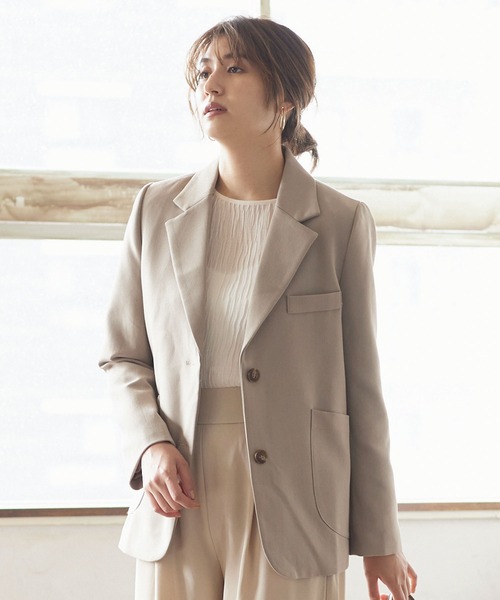 KOBE LETTUCE(コウベレタス)の「マーブルボタンテーラードジャケット(テーラードジャケット・レディース・ブラウン系その他/ブルー系その他/チャコール・FREE)」の14枚目の写真