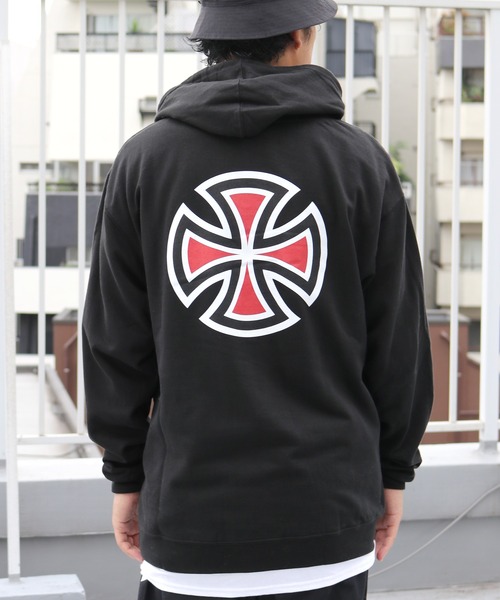 INDEPENDENT（インディペンデント）の「INDEPENDENT/インディペンデントBAR/CROSS L/S PULLOVER HOODED SWEATSHIRT 裏起毛プルオーバーパーカー（パーカー・メンズ・ブラック・M/L）」の10枚目の写真
