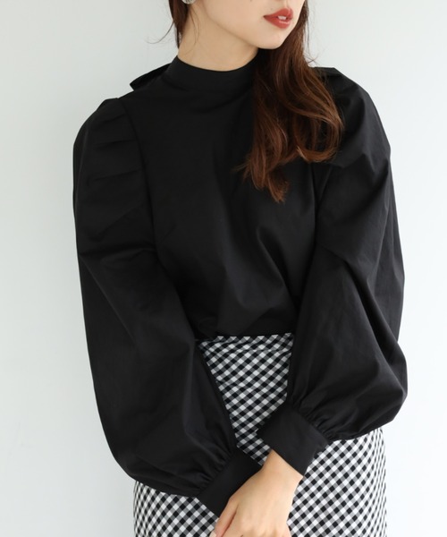 one after another NICE CLAUP(ワンアフターアナザーナイスクラップ)の「バックリボンブラウス(Tシャツ/カットソー・レディース・オフホワイト/ブラック/ベージュ/チェック・FREE)」の3枚目の写真