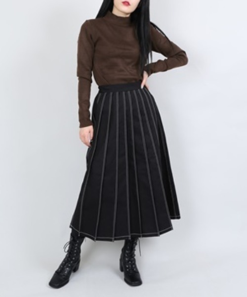 ステッチプリーツロングスカート デニムスカート Punyus プニュズ のファッション通販 Zozotown