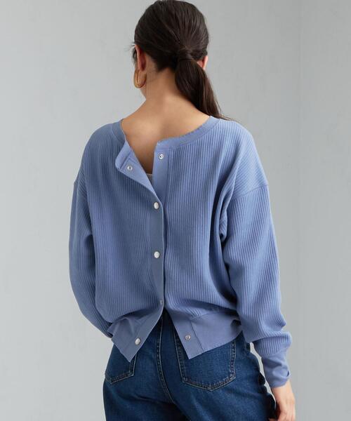 green label relaxing（グリーンレーベルリラクシング）の「CFC ドットボダン 3WAY プルオーバー カーディガン（カーディガン/ボレロ・レディース・オフホワイト/ダークグレー/コバルトブルー/レッド・FREE）」の9枚目の写真