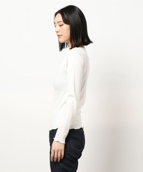 HONEYSUCKLE ROSE（ハニーサックルローズ）の「【HONEYSUCKLE ROSE】メローロンＴ（Tシャツ/カットソー・レディース・ホワイト/ブラック/パープル・M/L）」の4枚目の写真