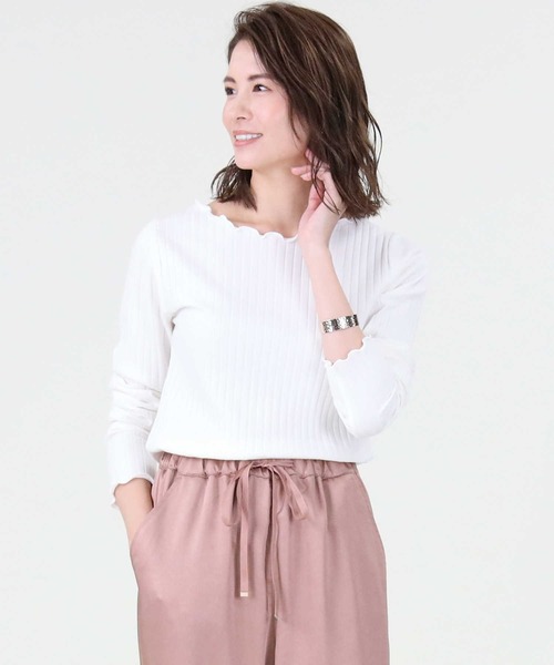 HONEYSUCKLE ROSE（ハニーサックルローズ）の「【HONEYSUCKLE ROSE】メローロンＴ（Tシャツ/カットソー・レディース・ホワイト/ブラック/パープル・M/L）」の7枚目の写真