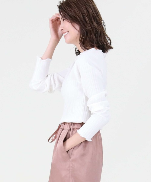 HONEYSUCKLE ROSE（ハニーサックルローズ）の「【HONEYSUCKLE ROSE】メローロンＴ（Tシャツ/カットソー・レディース・ホワイト/ブラック/パープル・M/L）」の8枚目の写真