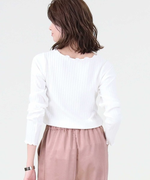 HONEYSUCKLE ROSE（ハニーサックルローズ）の「【HONEYSUCKLE ROSE】メローロンＴ（Tシャツ/カットソー・レディース・ホワイト/ブラック/パープル・M/L）」の9枚目の写真