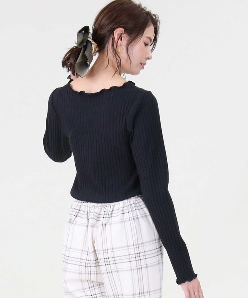 HONEYSUCKLE ROSE（ハニーサックルローズ）の「【HONEYSUCKLE ROSE】メローロンＴ（Tシャツ/カットソー・レディース・ホワイト/ブラック/パープル・M/L）」の13枚目の写真