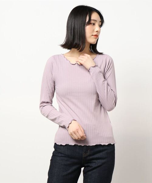 HONEYSUCKLE ROSE（ハニーサックルローズ）の「【HONEYSUCKLE ROSE】メローロンＴ（Tシャツ/カットソー・レディース・ホワイト/ブラック/パープル・M/L）」の19枚目の写真